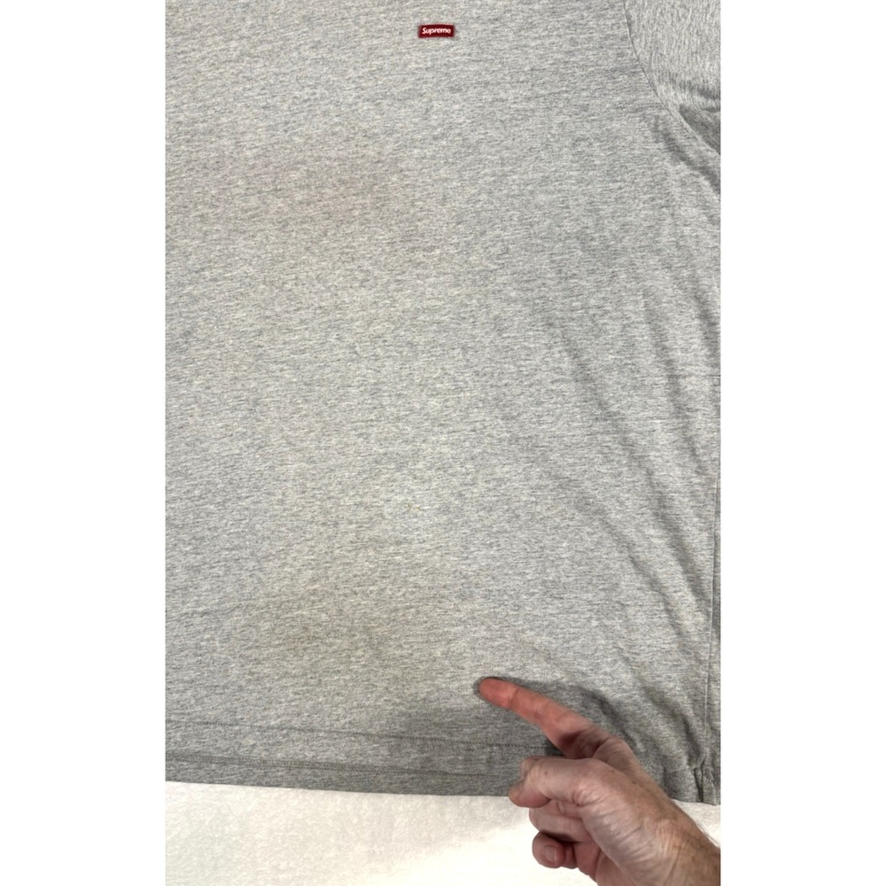 SUPREME USA Men's XXL Small Box Cotton Heathered Gray Logo T-Shirt - Picture 10 of 16